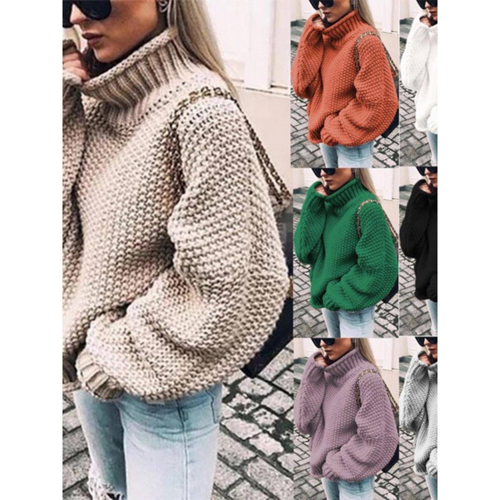 Autumn winter tops sweater Turtleneck Knitting women coat 女
