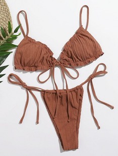 Set Bandage Brazilian Women Piece Bikini Two Swimmsuit Solid