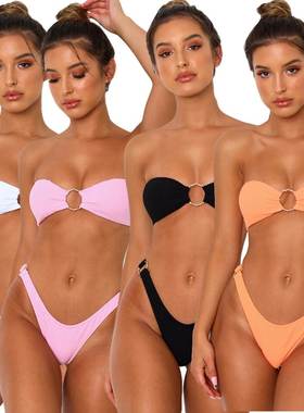 Sexy Thong Bikini Women Swimwear Push Up Padded Biquini Low