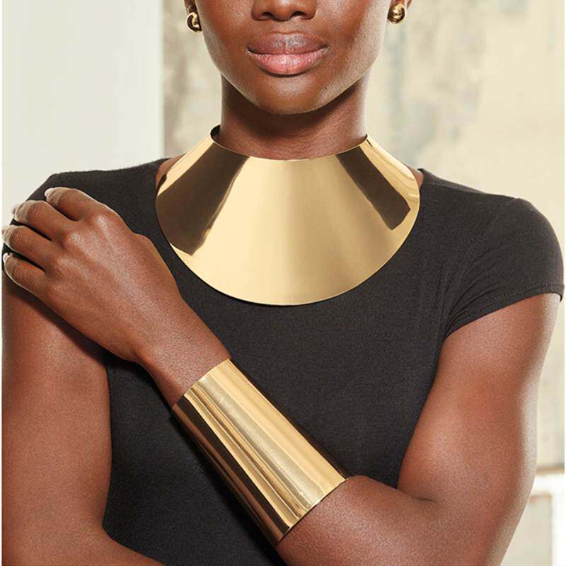 choker necklace women jewelry cos夸张合金大项圈女饰品项链