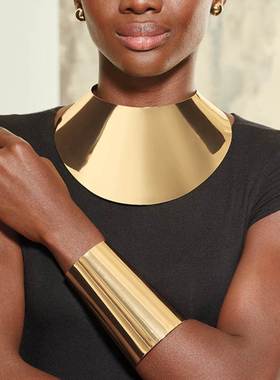 choker necklace women jewelry cos夸张合金大项圈女饰品项链