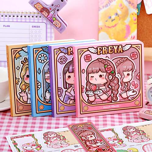 small mochi squre book journal cute notebook pocket方形本