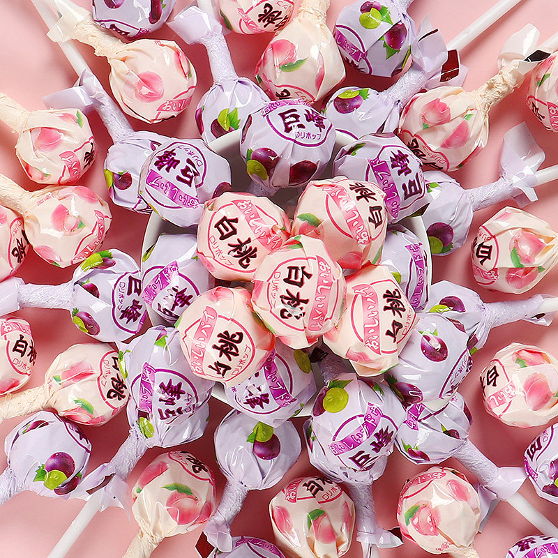 白桃棒棒糖花束高颜零食礼盒值硬糖喜糖糖果礼物万圣节结婚水果糖