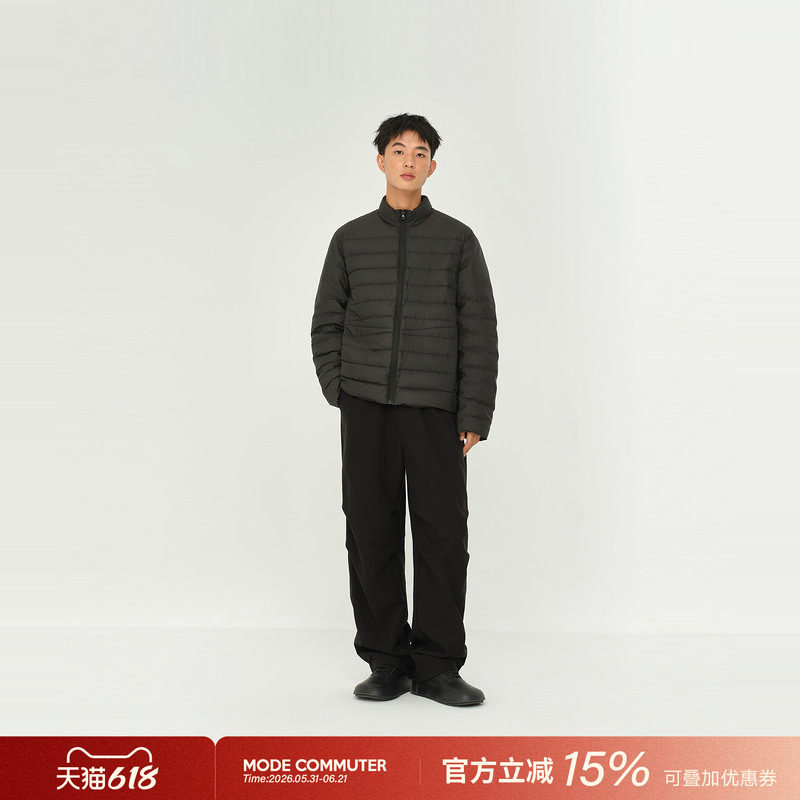 MODE COMMUTER | MC暗纹肌理防水防晒梭织超轻保暖立领短款羽绒服