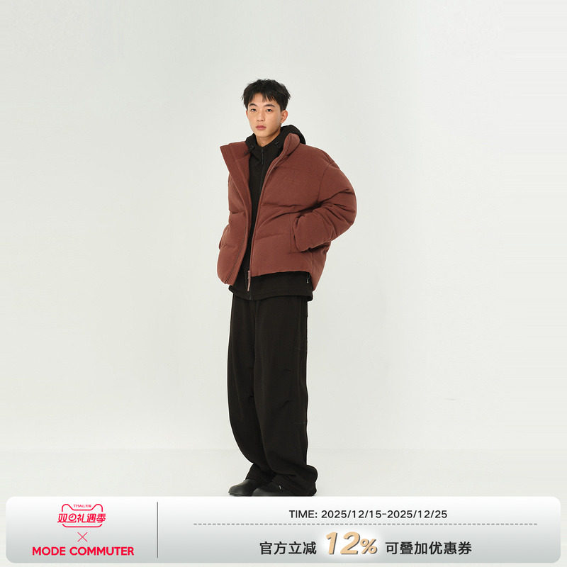 MODE COMMUTER | MC摇粒绒保暖透气摇粒绒宽绗缝立领短款羽绒服