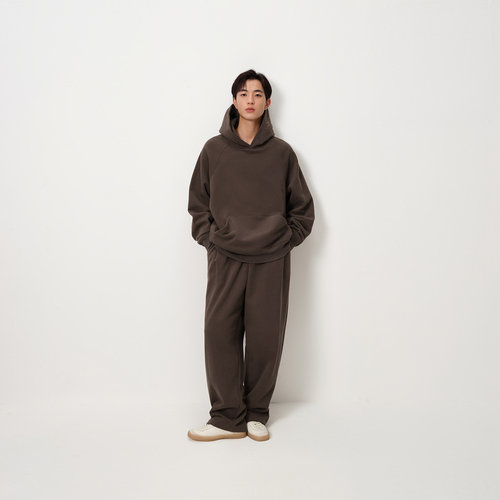 MODE COMMUTER| MC重磅拉绒卫衣针织抓绒毛圈植绒印花连帽卫衣