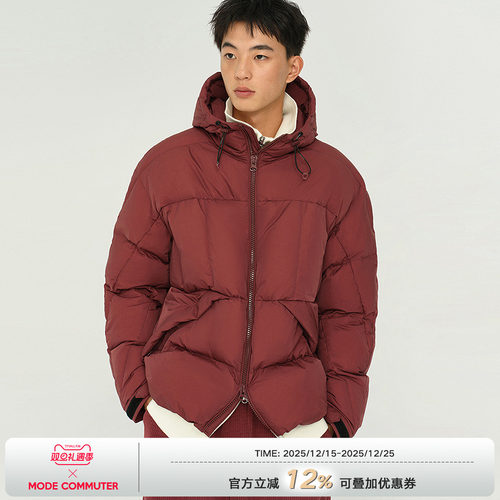 MODE COMMUTER| MC防泼水抗静电加厚高克重保暖蓬松连帽羽绒服