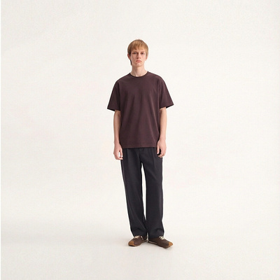 MODE COMMUTER| MC平纹混纺针织休闲透气圆领长袖T恤