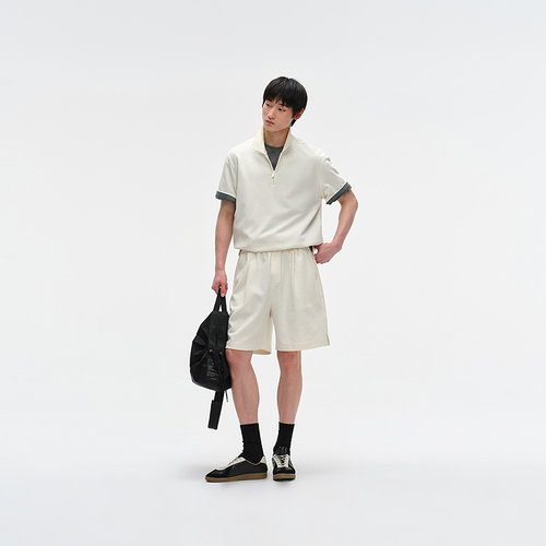 MODE COMMUTER| MC抗皱易打理华夫格亲肤抗皱易打理橡筋腰头短裤