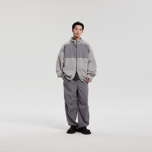 MODE COMMUTER| MC格纹沟槽肌理轻量抗皱速干防晒阔腿型伞兵裤