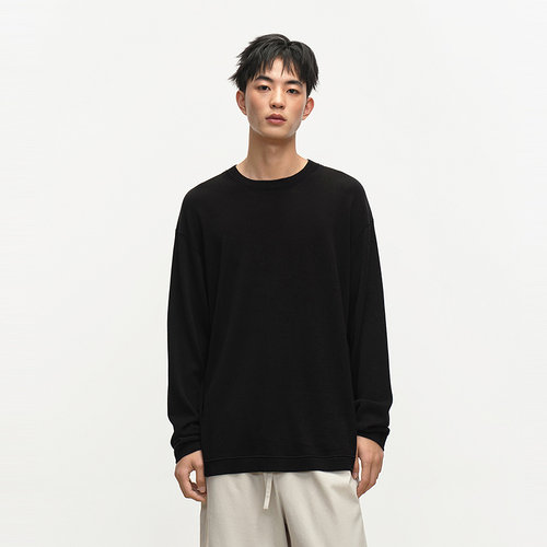 MODE COMMUTER| MC莱赛尔棉混纺纱线亲肤顺滑圆领混纺长线衫