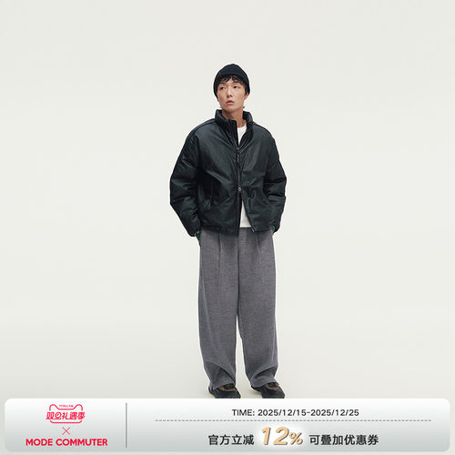 MODE COMMUTER | MC仿皮保暖锁温抗风皮质御寒立领短款羽绒服
