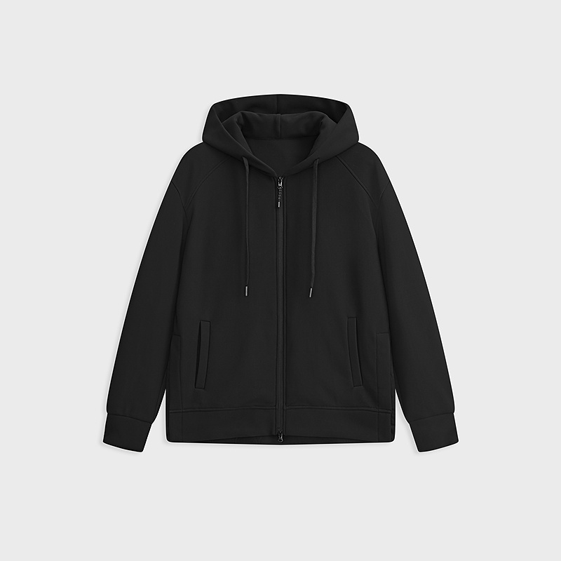 MODE COMMUTER | MC横向肌理复合绒底针织异料拼接连帽开襟卫衣