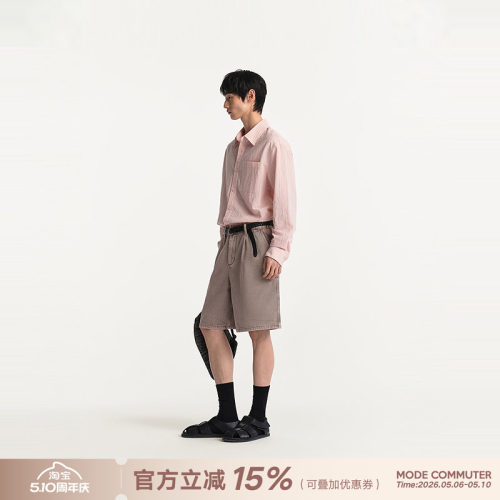 MODE COMMUTER| MC复古全棉水洗挺括阔腿型牛仔短裤