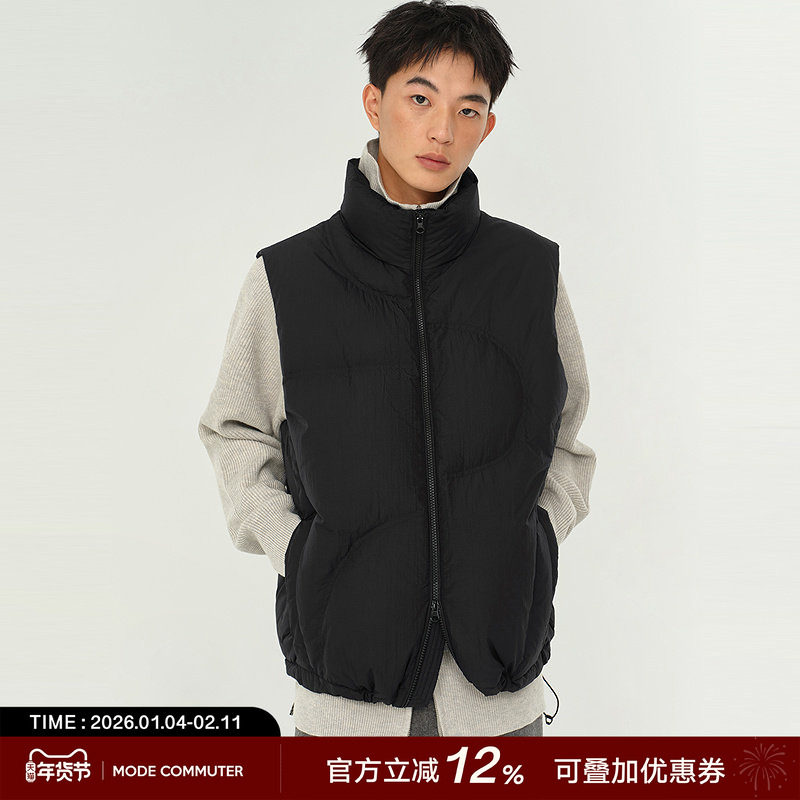 MODE COMMUTER | MC暗纹肌理梭织抗皱抗静电防水防晒绗线羽绒马甲,男装,常规马甲,淘宝优惠券,粉丝福利购,淘宝优惠卷