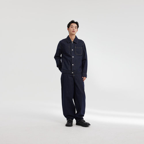 MODE COMMUTER| MC不潮品翻领牛仔夹克中长款原牛夹克
