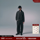 MODE COMMUTER MC醋酸羊毛针织呢保暖抗皱立领开襟卫衣