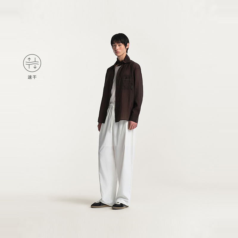 MODE COMMUTER| MC速干棉感吸湿透气抗皱简约阔腿尼龙梭织长裤