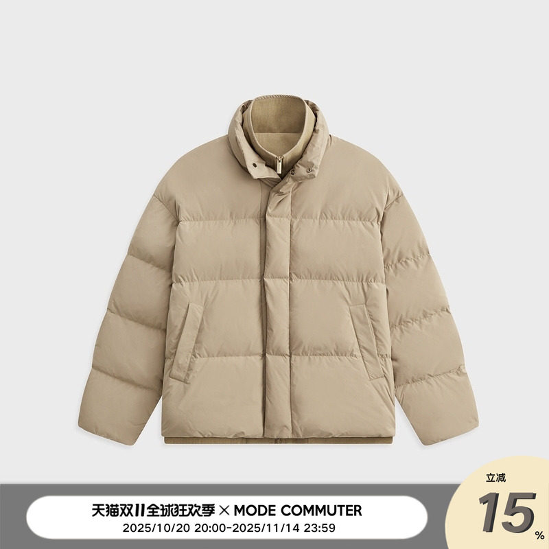 MODE COMMUTER | MC布面35D无胆防绒抗油污双层立领短款羽绒服