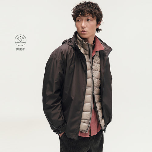 MODE COMMUTER| MC防泼水暗格纹梭织干爽挺括暗格纹立领风衣