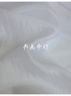 白色欧根纱面料微光珠光汉服古风衬衫连衣裙时装服装布料薄