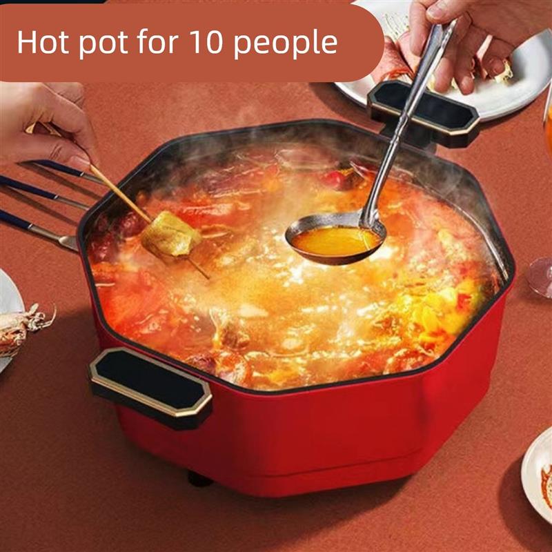 火锅大容量10人电火锅专用锅电锅炒煮两用一体成型八角2025电煮锅