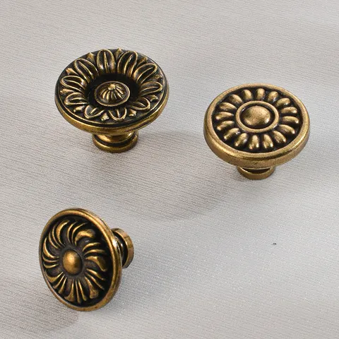 抽屉橱柜仿古中式单孔拉手鞋柜衣柜门青古铜家居把手五金