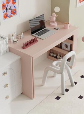 魔术画孟菲斯粉红色多巴胺桌集成化妆桌覆古电脑桌学习办公室梳妆