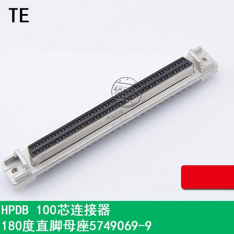 原装TE/AMP HPDB 100P连接器 SCSI 100母座 180度直脚 5749069-9