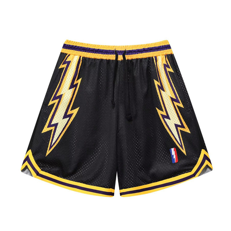 欧美式夏季篮球裤男女四分复古双层网眼运动健身休闲透气速干短裤