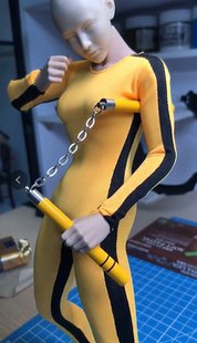 1/6兵人模型衣服配件 李小龙女款男款 黄色连体运动衣 潮流 现货