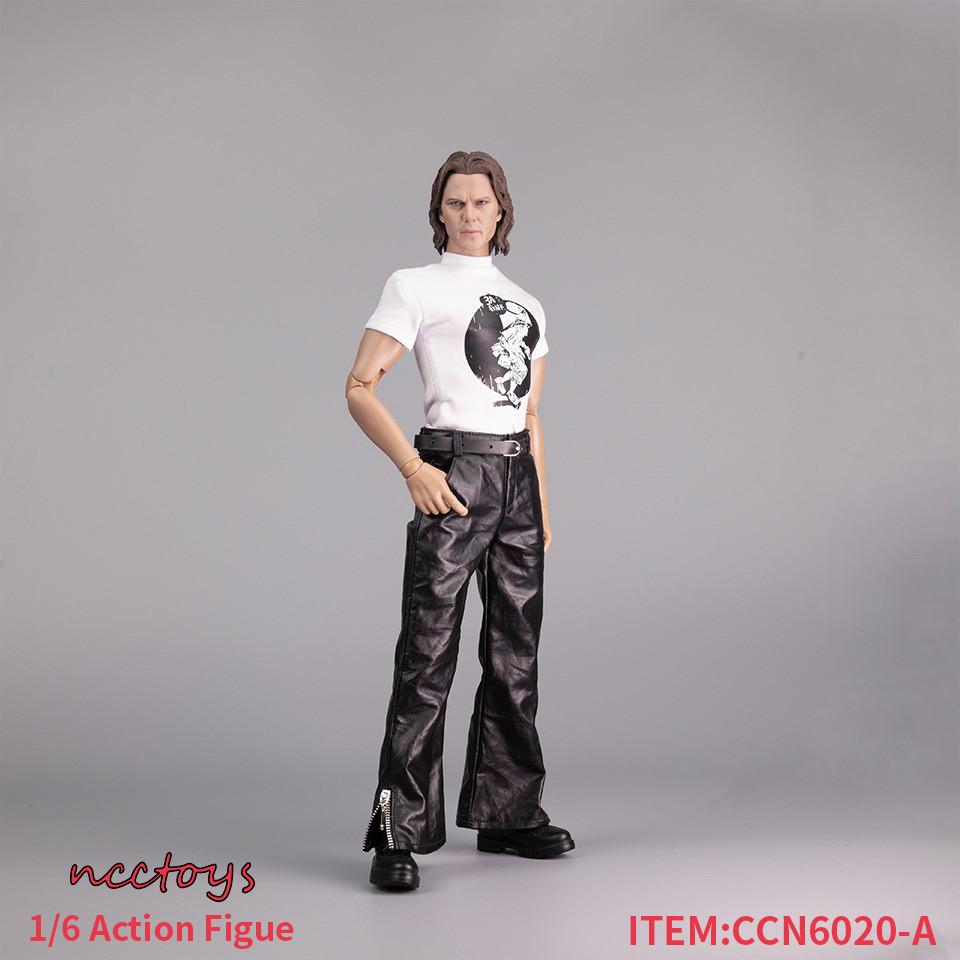 现货CCN6020 1/6男女款微喇皮裤时尚潮流皮裤拉链皮裤