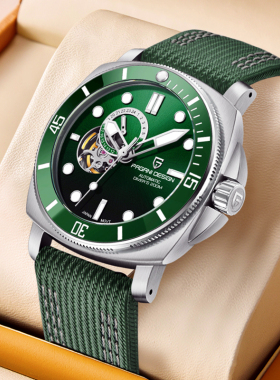 伯佳尼复刻方形男士运动机械手表全自动陀飞轮进口机芯防水夜光表