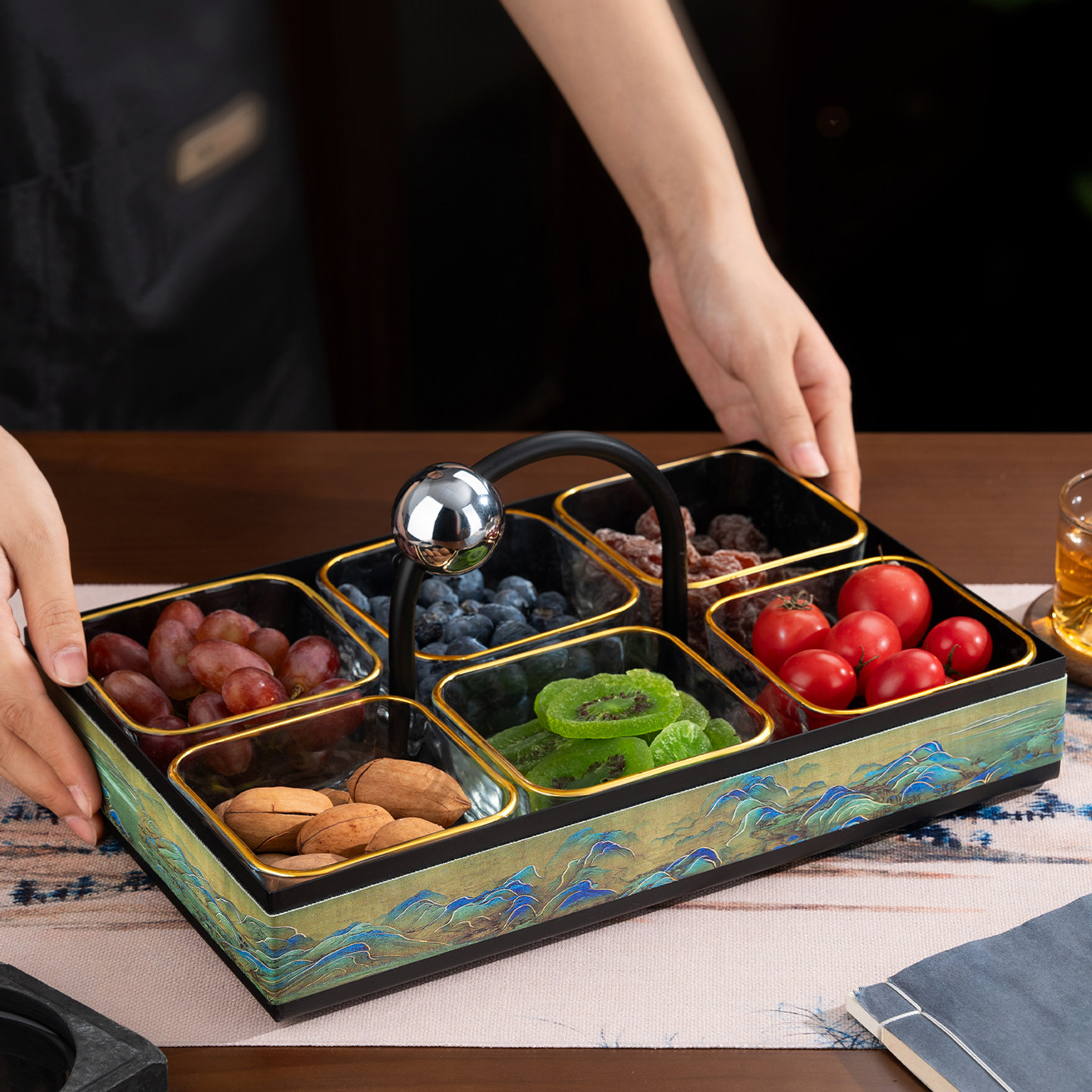中式干果盒轻奢家用客厅茶几高档水果盘分格高颜值2026新款乔迁,餐饮具,果盆/果盘/果篮,淘宝优惠券,粉丝福利购,淘宝优惠卷