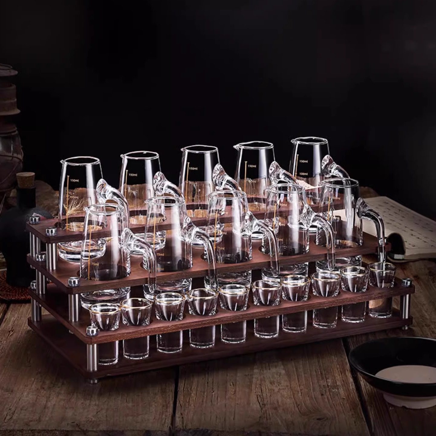 金边白酒杯分酒器套装家用轻奢高档酒具饭店小号子弹杯一口杯酒盅,餐饮具,白酒杯,淘宝优惠券,粉丝福利购,淘宝优惠卷