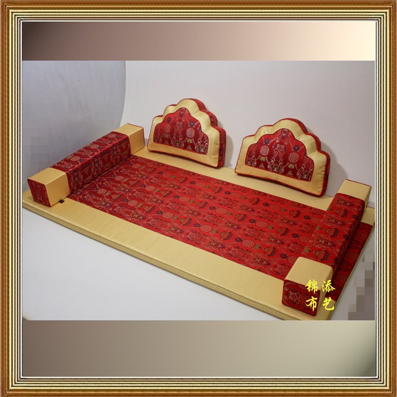 新中式罗汉床垫子古典红木沙发坐垫定做传统家具椰棕海绵垫飘窗垫