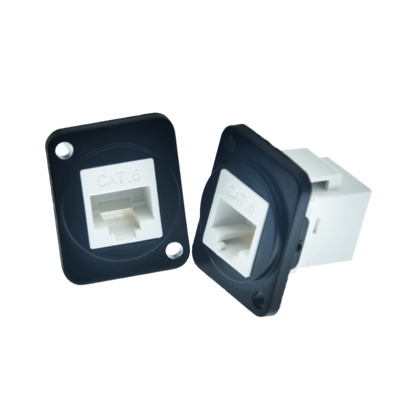 RJ45网口母座 面板固定模块 网线转换连接器 网络母对母直通头