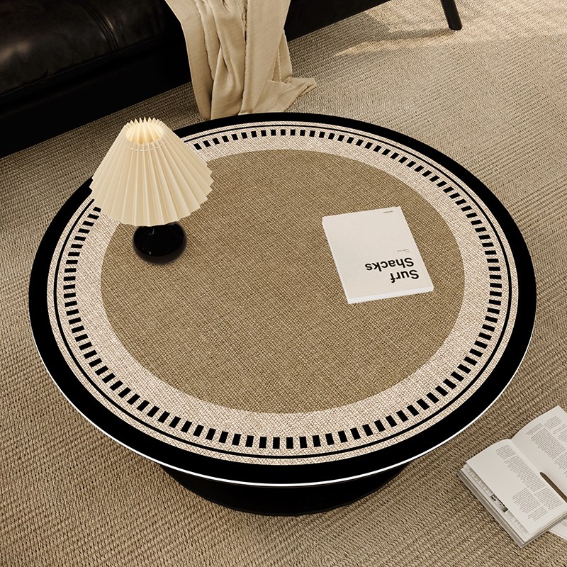 茶几桌垫圆形茶几桌布防水防油免洗中古客厅餐桌垫桌面保护垫盖布