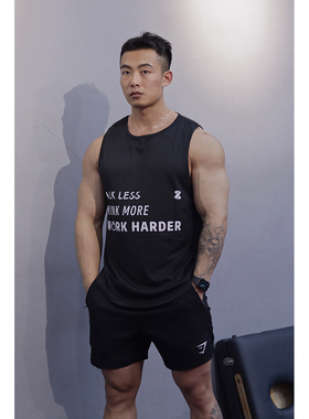 ZEKE LAB Work Harder原创背心速干休闲运动健身无袖圆弧下摆坎肩