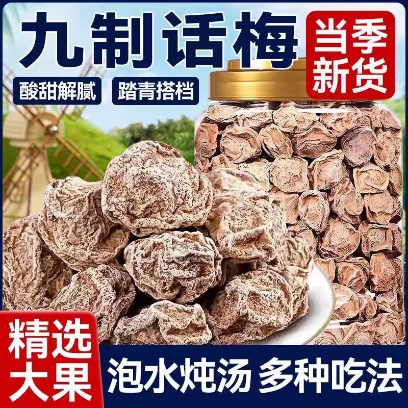 九制话梅泡水盐津甘甜咸酸正宗酸梅干孕妇梅子零食广东潮汕旗舰店