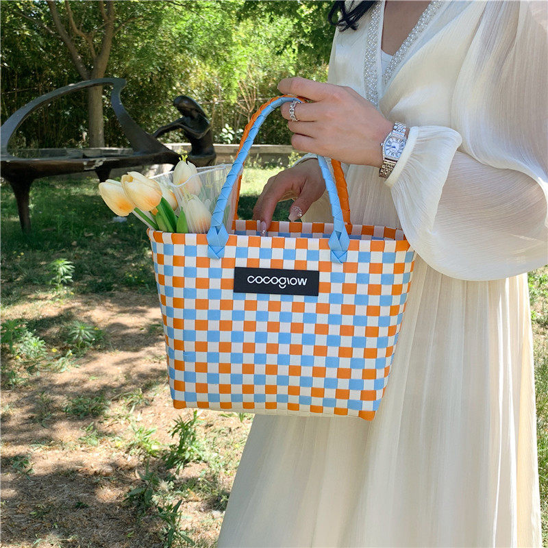 2025新款时尚大容量百搭单肩斜挎包格子小众设计手提包女士妈妈包,箱包皮具/热销女包/男包,托特包,淘宝优惠券,粉丝福利购,淘宝优惠卷