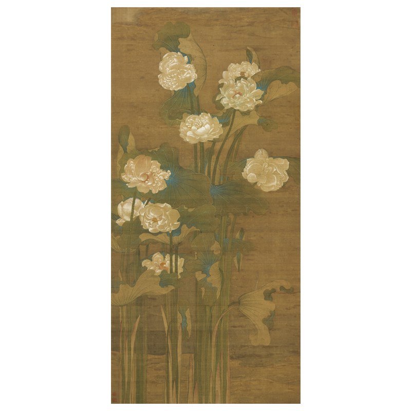 许仪荷香清夏图传统工笔荷花临摹范本中式装饰画艺术微喷绢布画心图片