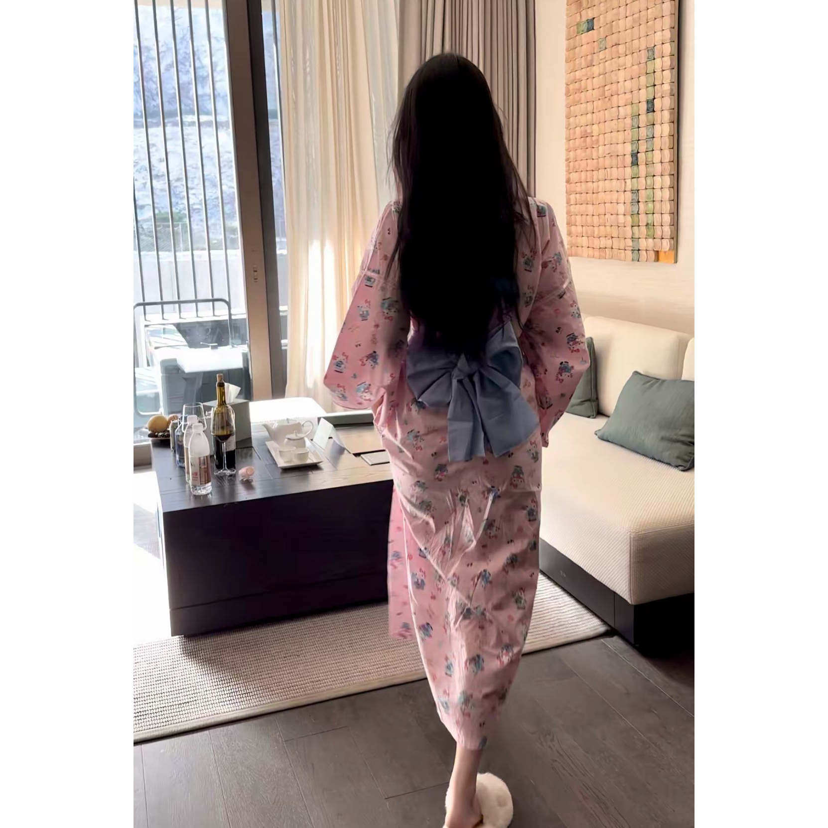 甜不辣~日系女友cosplay和服式浴袍慵懒温泉睡袍纯欲腰封睡衣睡裙