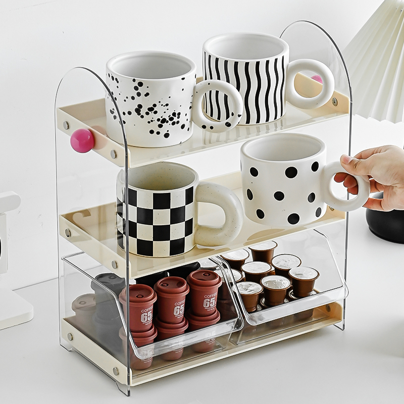 杯子置物架杯架放特别好看的杯架杯具咖啡杯水杯轻奢高级感收纳盒