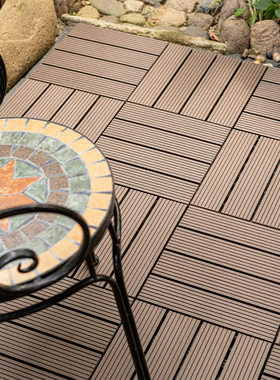 塑木地板户外阳台露台花园地面铺设改造室外拼接自铺防腐木塑地板