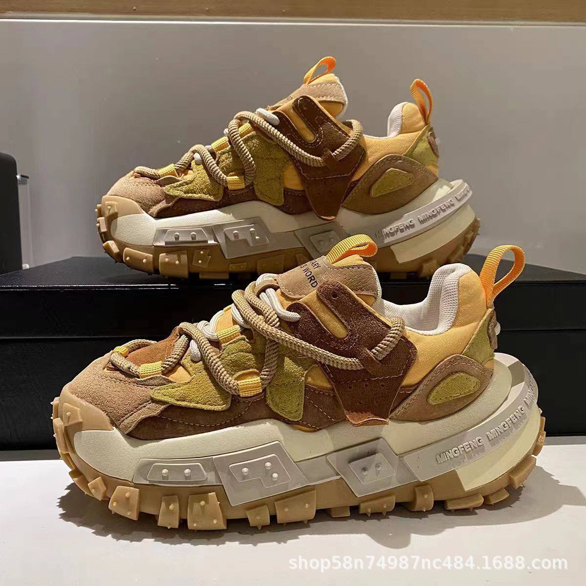 网红超火老爹鞋厚底2025夏季新款欧洲站轮胎鞋真皮防滑男鞋运动鞋,运动鞋new,老爹鞋,淘宝优惠券,粉丝福利购,淘宝优惠卷