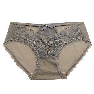 法式性感镂空蕾丝网纱内裤女中腰纯棉裆女士三角裤头【独立包装】