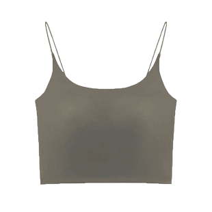冰丝无痕美背内衣短款吊带背心一体式夏季带胸垫修身打底上衣文胸
