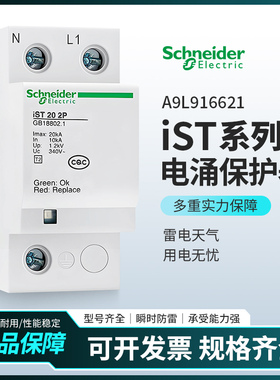 施耐德万高iST 20 4P浪涌保护器A9L916624电涌防雷器2P/3P/4P40kA