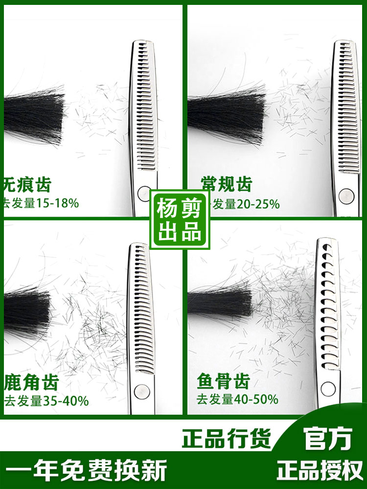 杨剪理发剪刀美发剪发型师专业无痕剪打薄去发量多的鱼骨牙剪碎发